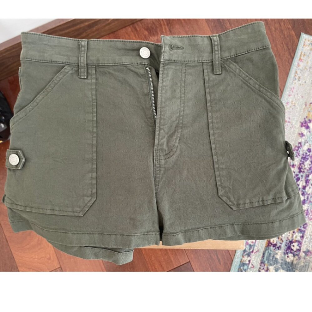 Veronica Beard Jeans Army Green Utility Pocket Shorts | Size 25